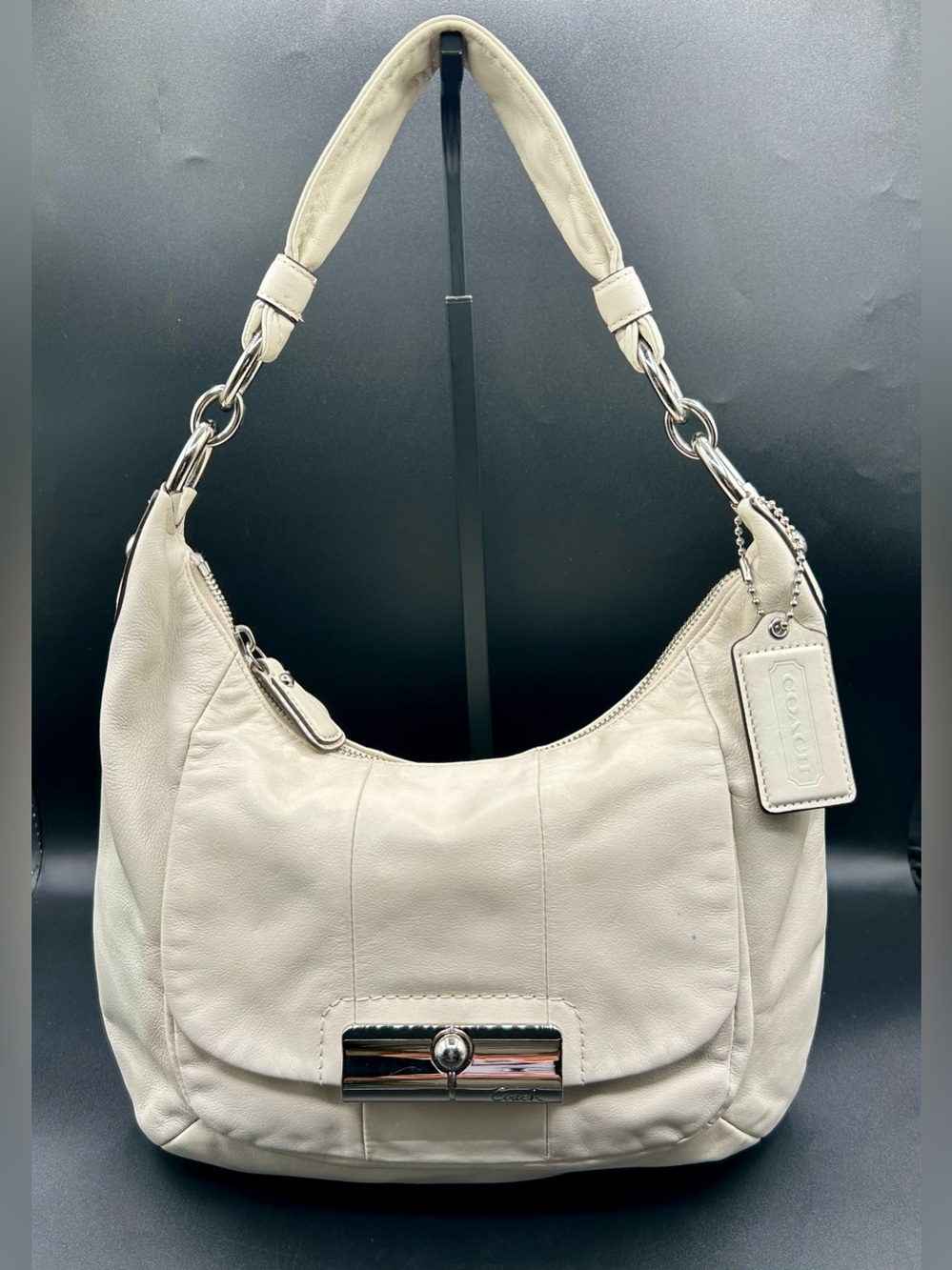 COACH Kristin Leather Hobo Bag - Shoulder & Handbag- Ivory Color.